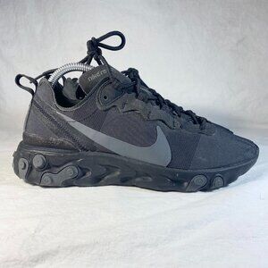 Nike React Element 55 Triple Black Women Size 9